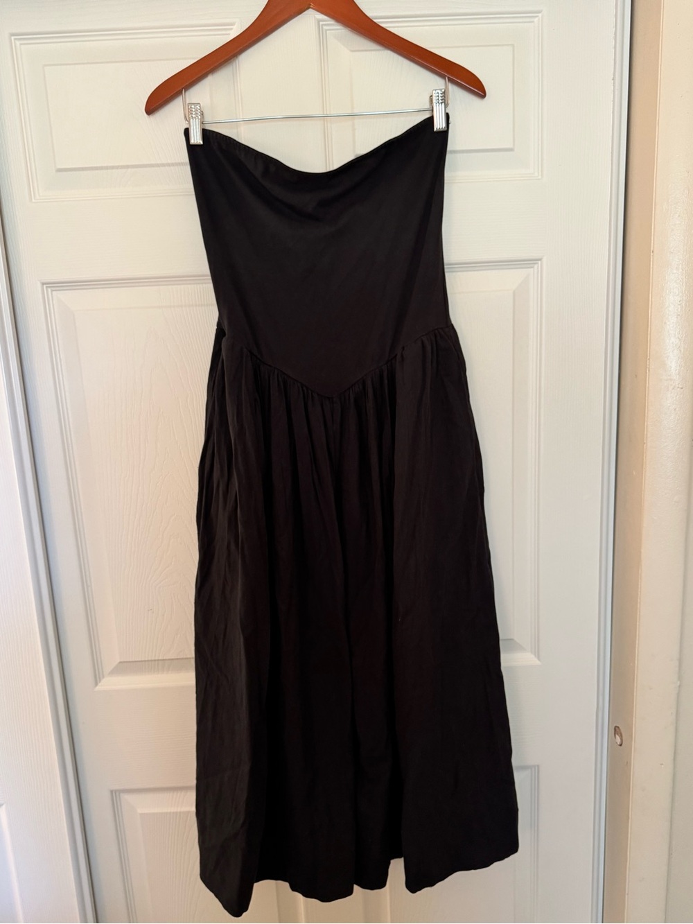 Free People Onda Drop Waist Tube Midi Dress Black Size S